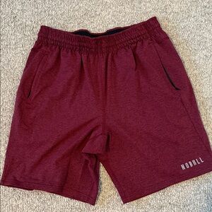 NOBULL Men's Burgundy Athletic Shorts